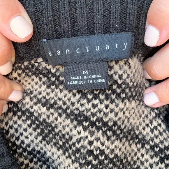 Sanctuary Animal-Print Sweater Size Medium - Picture 7 of 8